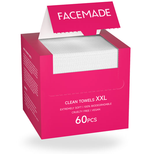 FACEMADE 60 ct Face Towels XXL，Disposable Face Towelettes