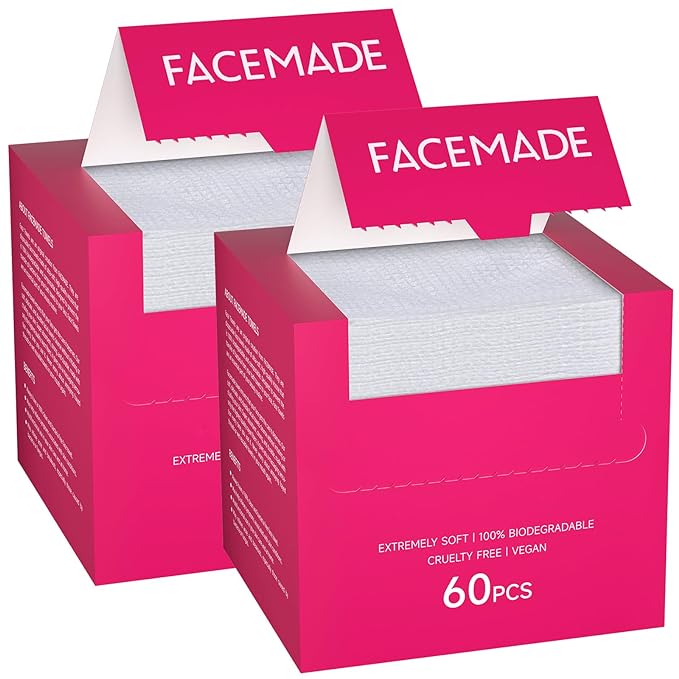 FACEMADE 60 ct Face Towels XXL，Disposable Face Towelettes