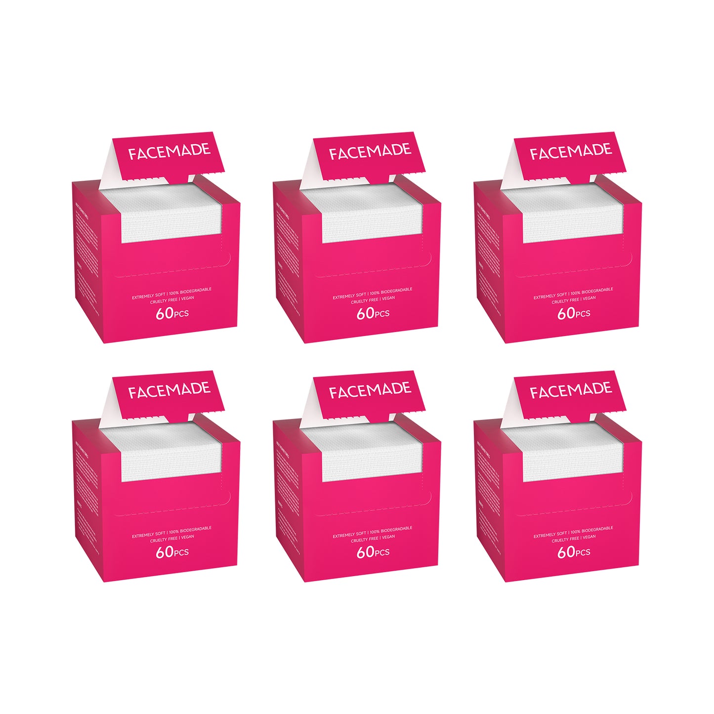 FACEMADE 60 ct Face Towels XXL，Disposable Face Towelettes