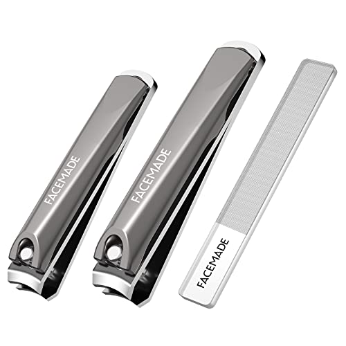 FACEMADE Nail Clippers Set, Stainless Steel Toenail and Fingernail Clippers